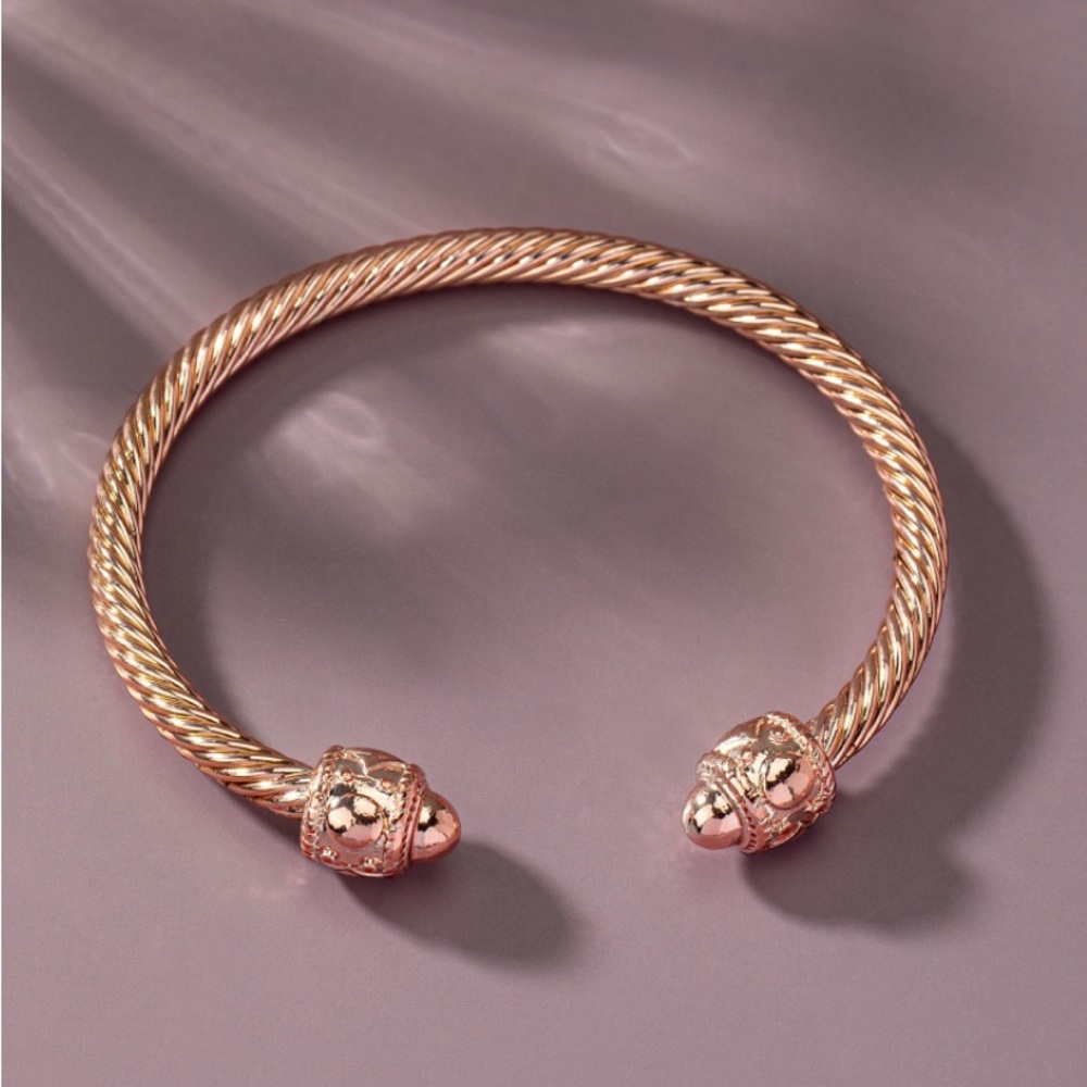 Spiral textured metal cuff bracelet